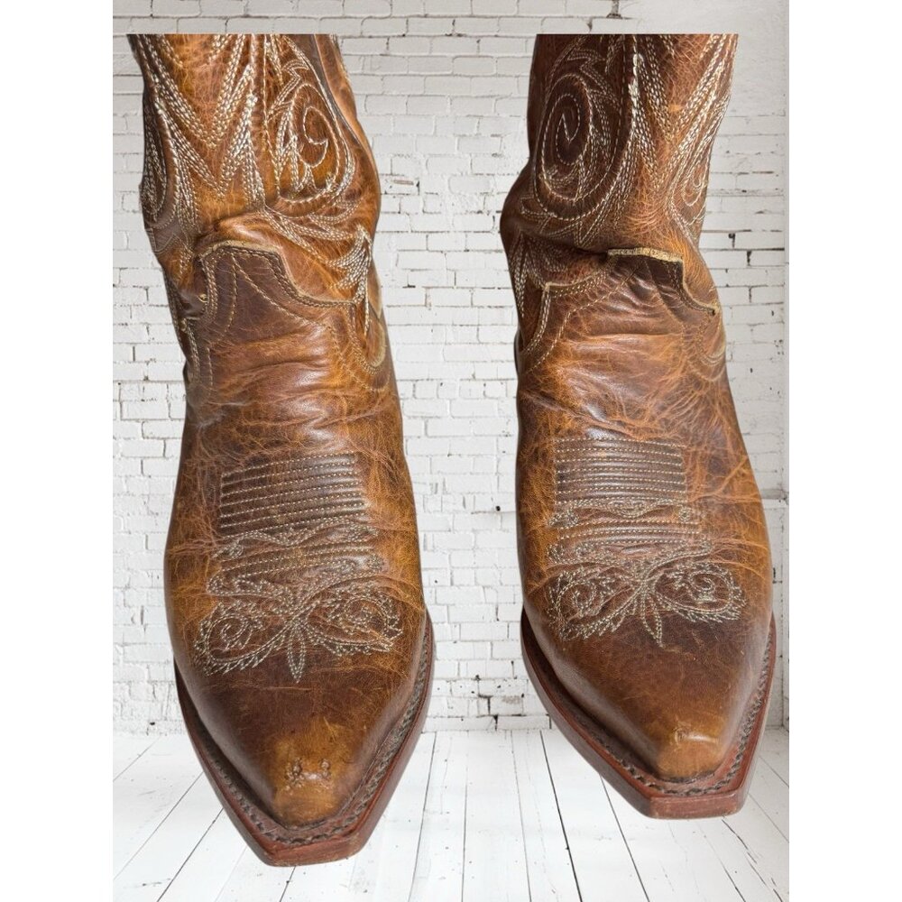 Justin L4332 Women's size 7 B Western Cowgirl Damiana Leather Snipped Toe Boots - Picture 11 of 16